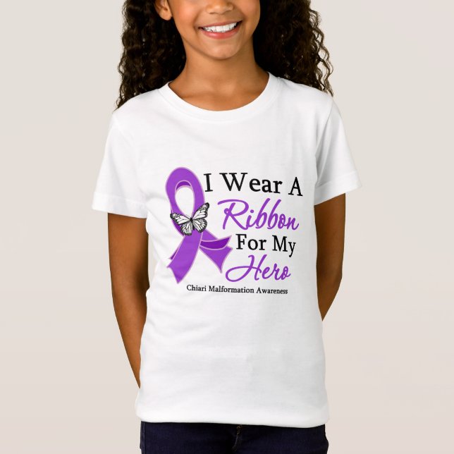 Chiari Malformation I Wear a Ribbon For My Hero T-Shirt (Front)