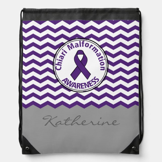 Chiari Malformation Personalized Drawstring Bag (Front)