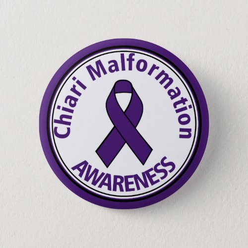 Chiari Malformation Purple Awareness Ribbon Button