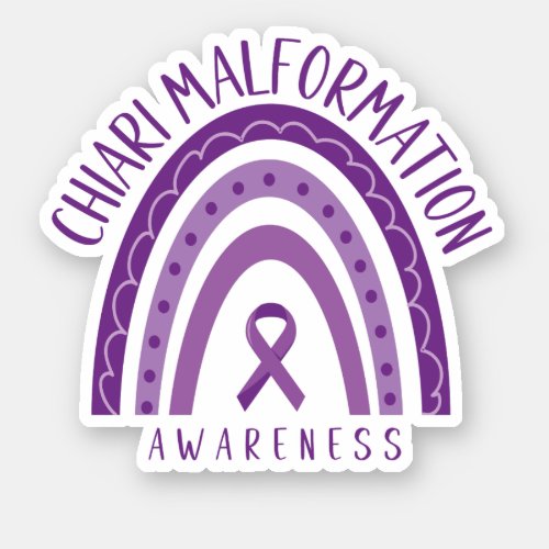 Chiari Malformation Rainbow Ribbon Awareness Sticker