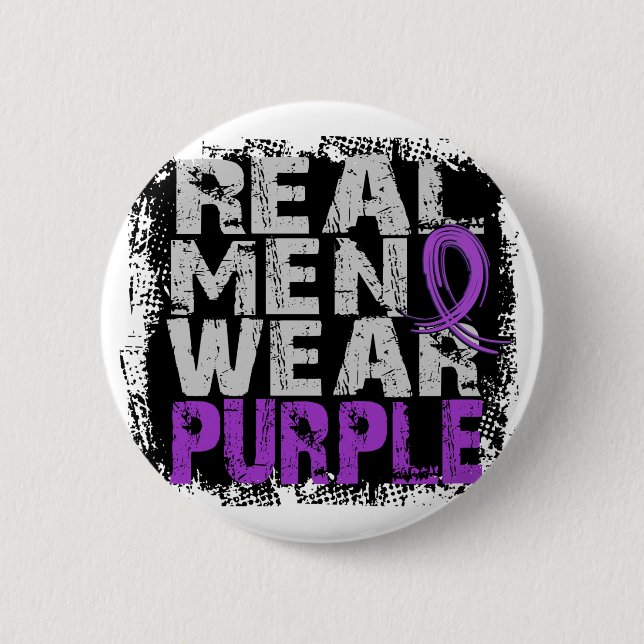 Chiari Malformation Real Men Wear Purple Pinback Button (Front)