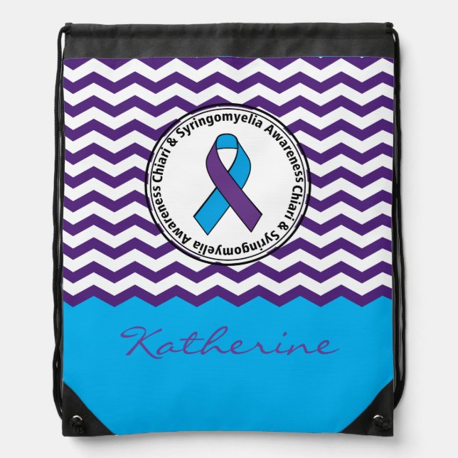 Chiari & Syringomyelia Awareness Drawstring Bag (Front)