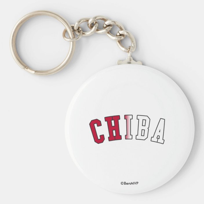 Chiba in Japan National Flag Colors Keychain