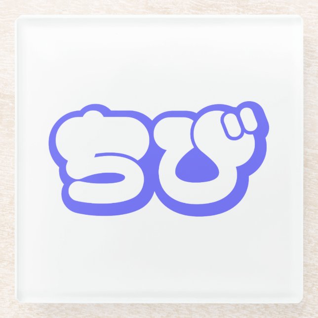 Chibi ちび Japanese Nihongo Hiragana Script Glass Coaster (Front)