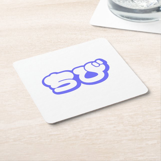 Chibi ちび Japanese Nihongo Hiragana Script Square Paper Coaster (Angled)