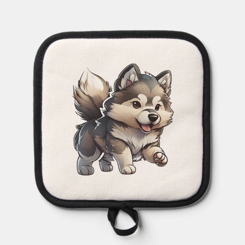 Chibi Alaskan Malamute   Pot Holder