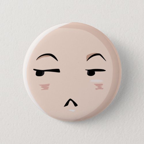 Chibi Anime Emoji Character Disbelief Emote Face 1 Pinback Button