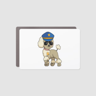 Chibi Anime Police Poodle Dog Car Magnet