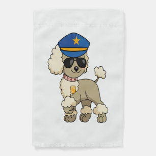 Chibi Anime Police Poodle Dog Garden Flag