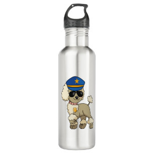Chibi Anime Police Poodle Dog Stainless Steel Water Bottle