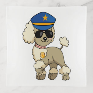 Chibi Anime Police Poodle Dog Trinket Tray