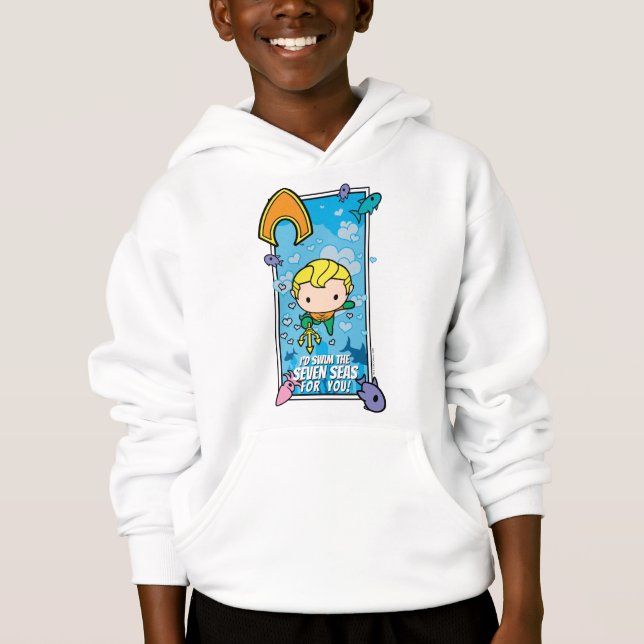 Chibi Aquaman - I'll Swim The Seven Seas Hoodie (Front)
