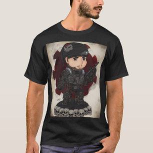 Chibi Armored COG‑Style Soldier T-Shirt