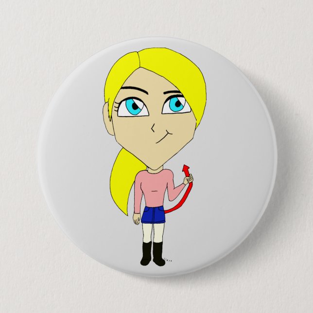 chibi "bad" girl button (Front)