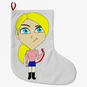 chibi "bad" girl large christmas stocking