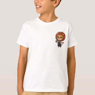 Chibi Barber Lion Artist Kids T-Shirt