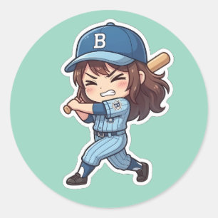 Chibi Baseball Edition - Heavy Hitter Classic Round Sticker