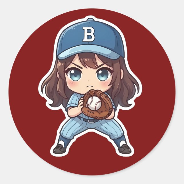 Chibi Baseball Edition - Ready Stance Classic Round Sticker (Front)