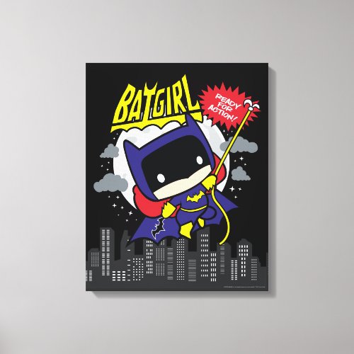 Chibi Batgirl Ready For Action Canvas Print