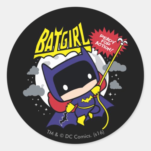 Chibi Batgirl Ready For Action Classic Round Sticker