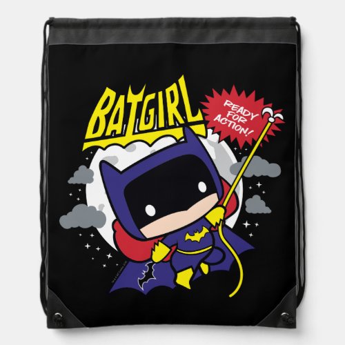 Chibi Batgirl Ready For Action Drawstring Bag