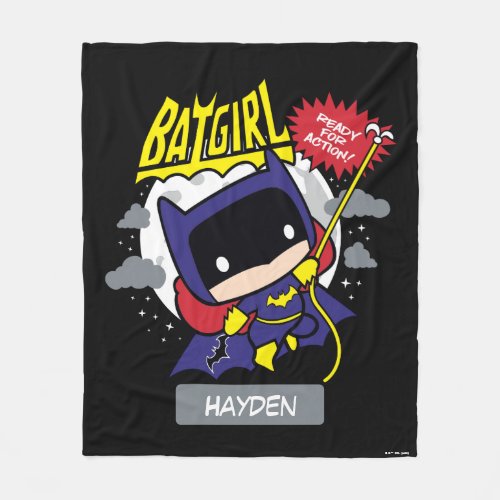 Chibi Batgirl Ready For Action Fleece Blanket