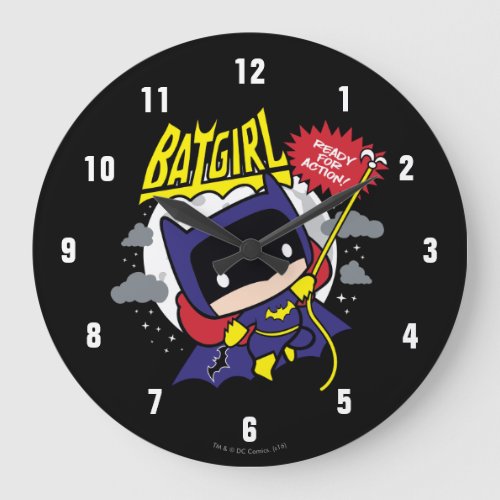 Chibi Batgirl Ready For Action Large Clock