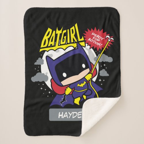 Chibi Batgirl Ready For Action Sherpa Blanket