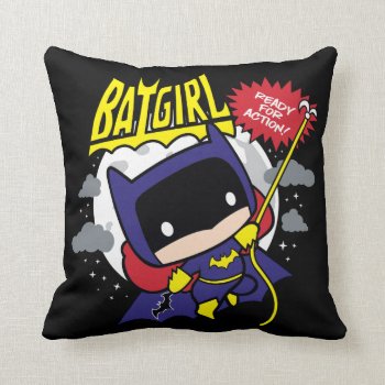 Chibi Batgirl Ready For Action Throw Pillow by justiceleague at Zazzle