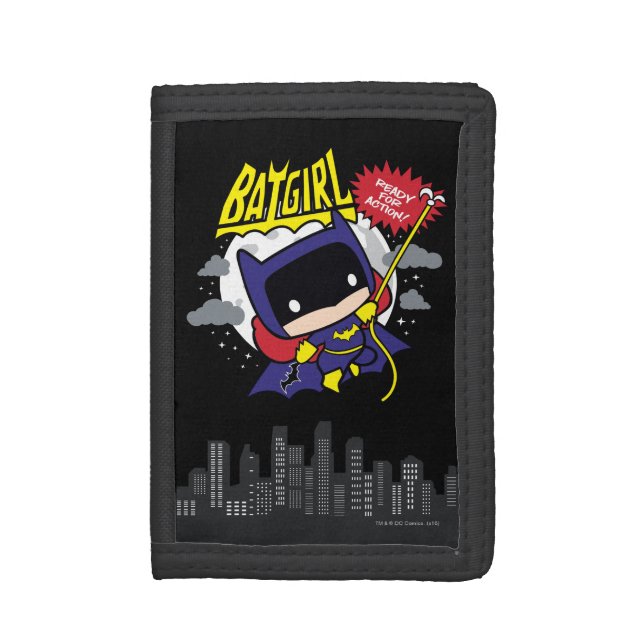 Chibi Batgirl Ready For Action Trifold Wallet (Front Vertical)