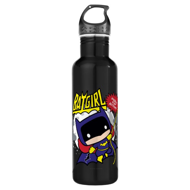 Chibi Batgirl Ready For Action Water Bottle (Front)