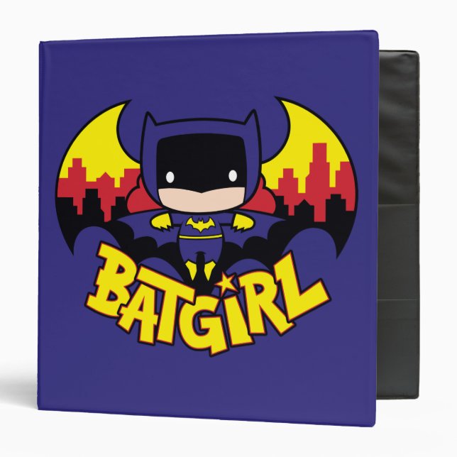 Chibi Batgirl With Gotham Skyline & Logo Binder (Front/Inside)