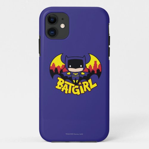 Chibi Batgirl With Gotham Skyline  Logo iPhone 11 Case