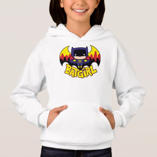 Chibi Batgirl With Gotham Skyline  Logo Hoodie