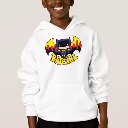 Chibi Batgirl With Gotham Skyline  Logo Hoodie