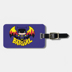 Chibi Batgirl With Gotham Skyline & Logo Luggage Tag