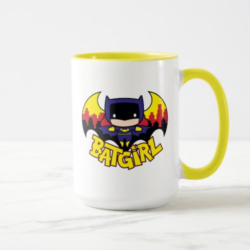 Chibi Batgirl With Gotham Skyline  Logo Mug