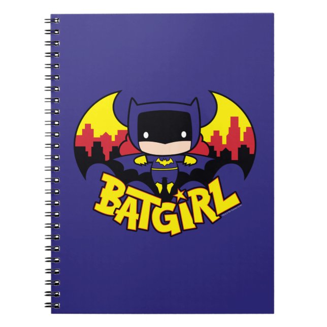 Chibi Batgirl With Gotham Skyline & Logo Notebook (Front)