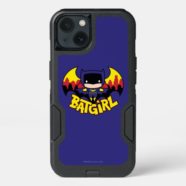 Chibi Batgirl With Gotham Skyline & Logo Otterbox iPhone Case (Back)
