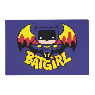 Chibi Batgirl With Gotham Skyline & Logo Placemat