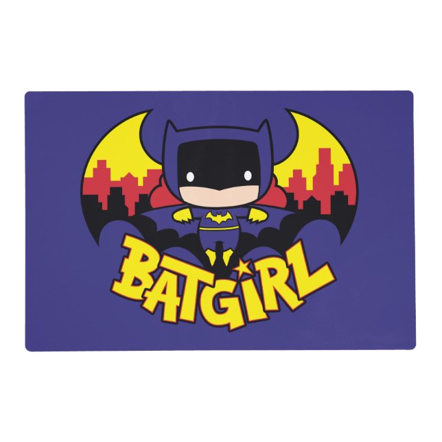 Chibi Batgirl With Gotham Skyline & Logo Placemat (Front)