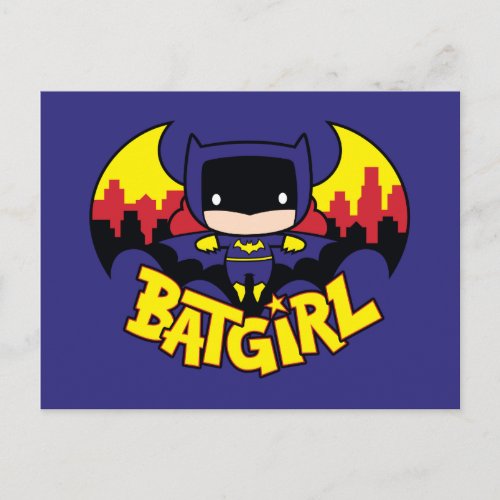 Chibi Batgirl With Gotham Skyline  Logo Postcard