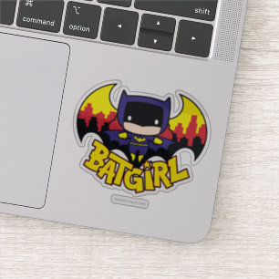 Chibi Batgirl With Gotham Skyline & Logo Sticker