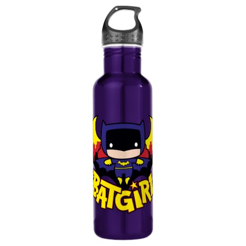 Chibi Batgirl With Gotham Skyline  Logo Water Bottle