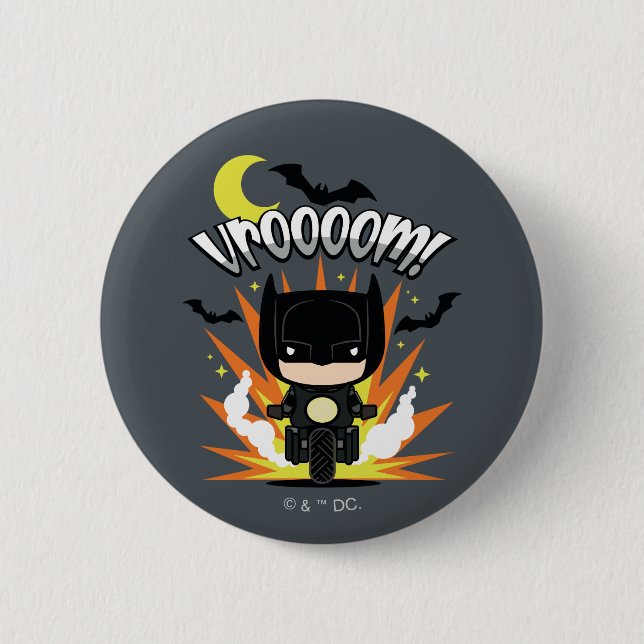 Chibi Batman Batcycle Button (Front)