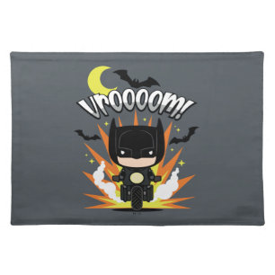 Chibi Batman Batcycle Cloth Placemat