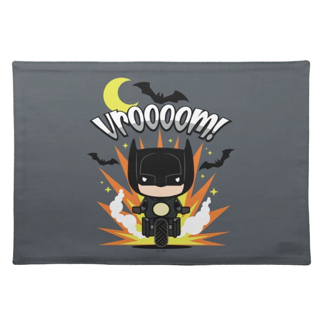 Chibi Batman Batcycle Cloth Placemat (Front)