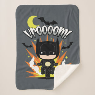 Chibi Batman Batcycle Sherpa Blanket