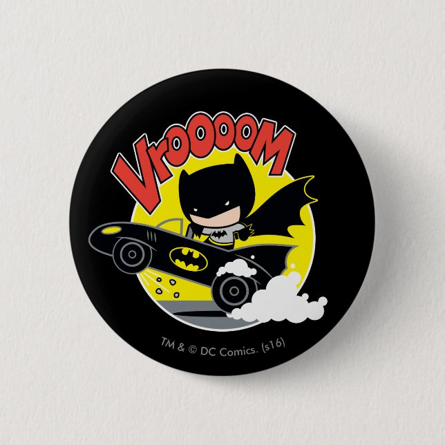 Chibi Batman In The Batmobile Button (Front)
