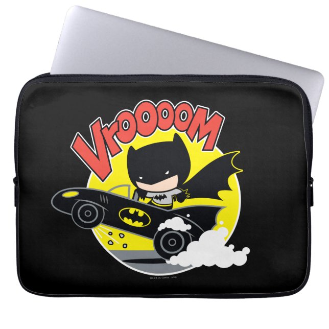 Chibi Batman In The Batmobile Laptop Sleeve (Front)